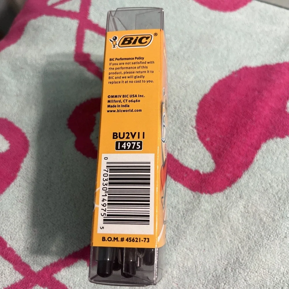 Vintage 2004 BIC BU2 Grip 12ct‎ Retractable Ball Pens Black Medium